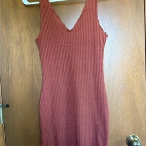 Source Unknown Pink Ribbed Bodycon Mini Dress